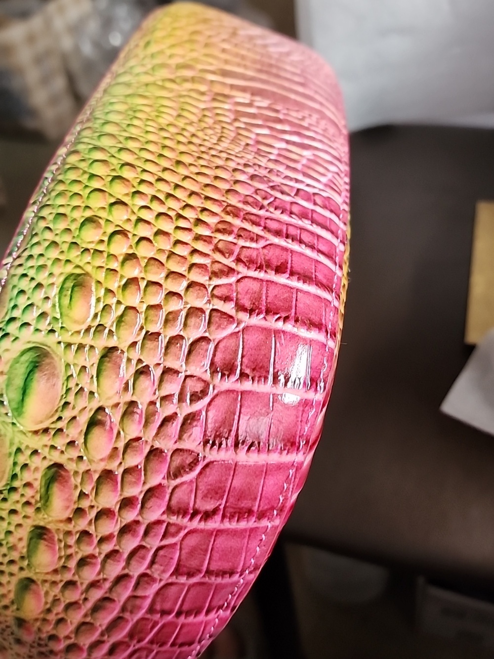 Mak Multi-Color Croc Embossed Vegan Leather Women's Shoulder Bag NWT - Picture 5 of 7